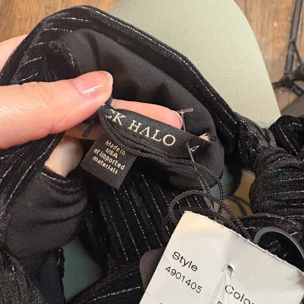NWT Black Halo Audrey Tie Neck Jumpsuit in Magneto - Picture 6 of 8